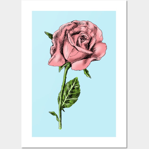 Rose Print Wall Art by rachelsfinelines